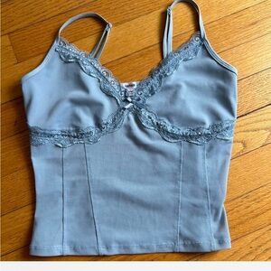 Garage Blue Lace Trim tank top